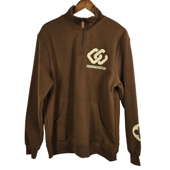 Crooks & Castles Men's Size Large Brown Long Sleeve Sweatshirt - Picture 1 of 6